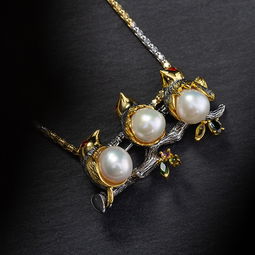 湯河店原創(chuàng)精品 925銀鑲嵌動(dòng)物珍珠，品質(zhì)女士配飾鑒賞